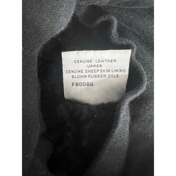 Ugg Classic Short 5800 Grey Leather Boots Size M9 Sheepskin Faux Fur Pull On Cuf - Picture 11 of 14